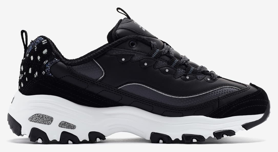 کفش اسنیکر زنانه Skechers D'Lites لوگوی چرمی جیر کف ضخیم مدل 150235 BKW کفش اسنیکر زنانه Skechers D'Lites لوگوی چرمی جیر کف ضخیم مدل 150235 BKW