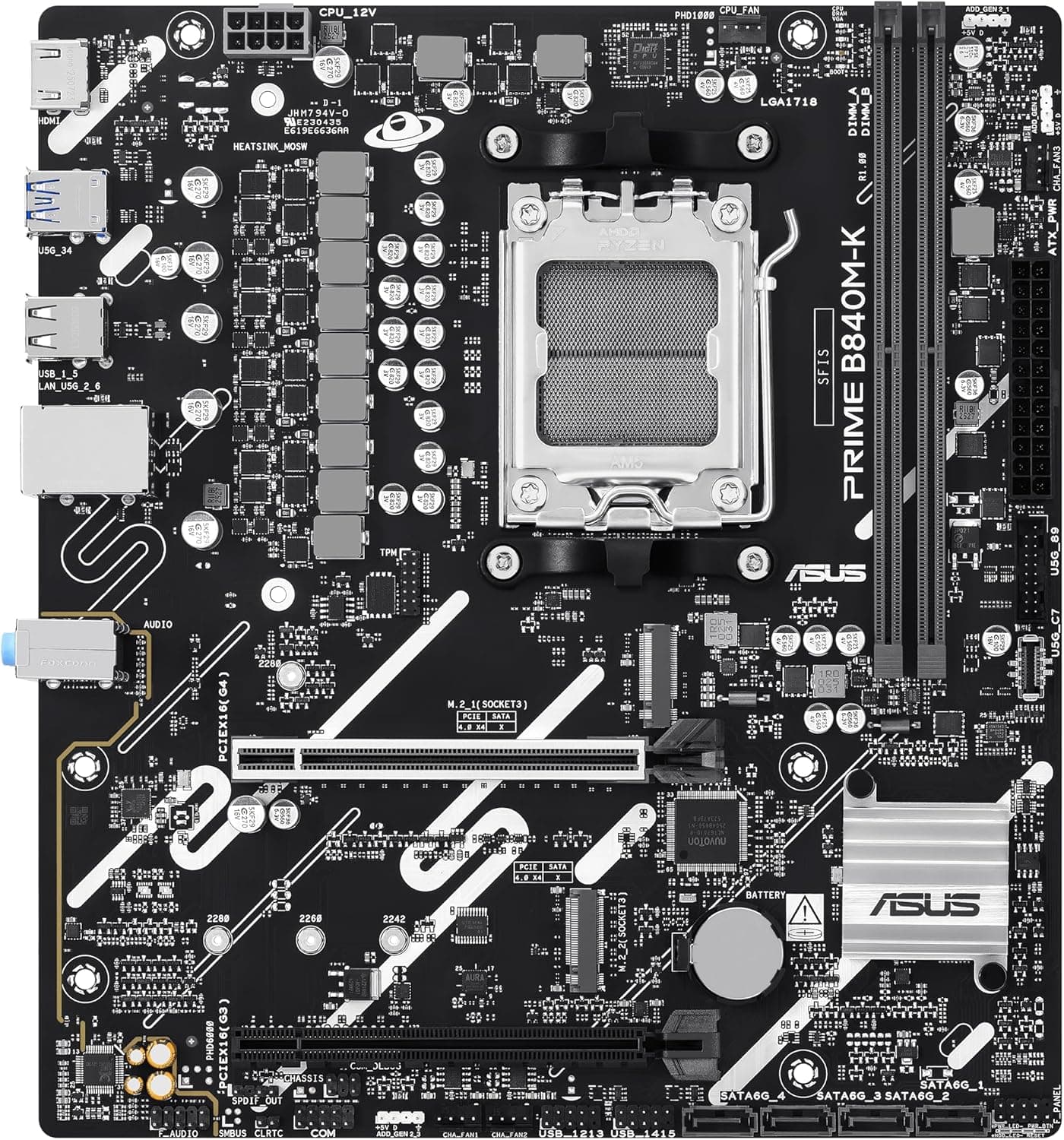 مادربرد ASUS مدل PRIME B840M-K با سوکت AM5 و فرم فاکتور mATX مادربرد ASUS مدل PRIME B840M-K با سوکت AM5 و فرم فاکتور mATX