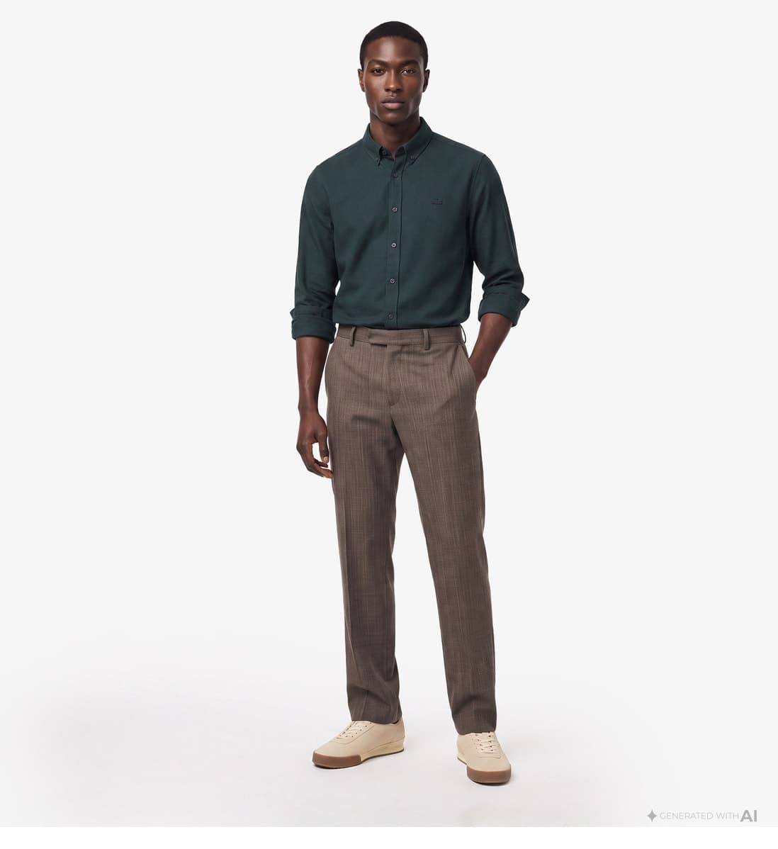 پیراهن مردانه Lacoste یقه دکمهدار فیت معمولی سبز تیره پیراهن مردانه Lacoste یقه دکمهدار فیت معمولی سبز تیره