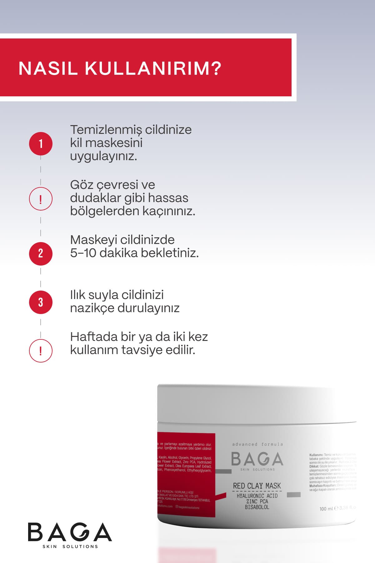 ماسک خاک رس قرمز Baga ماسک خاک رس قرمز Baga