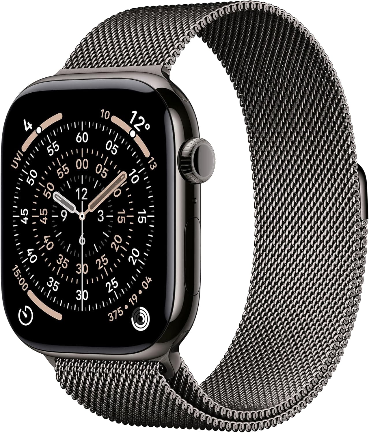 ساعت هوشمند Apple Watch Series 11 GPS + Cellular با قاب تیتانیومی اردوازی 42 mm و بند ورزشی مشکی S/M ساعت هوشمند Apple Watch Series 11 GPS + Cellular با قاب تیتانیومی اردوازی 42 mm و بند ورزشی مشکی S/M