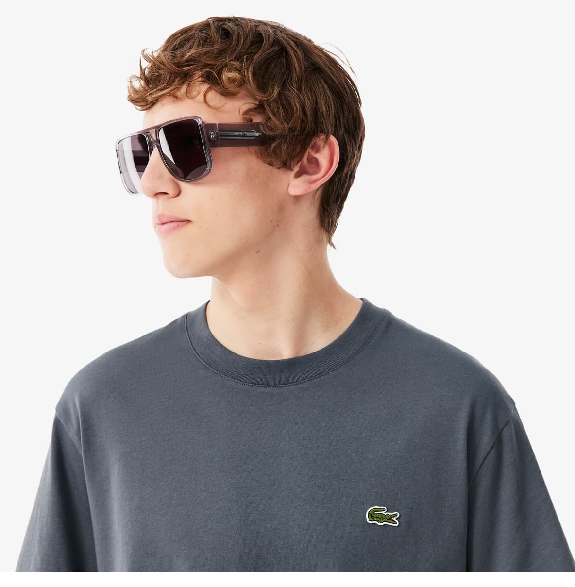 تیشرت مردانه Lacoste یقه گرد فیت کلاسیک خاکستری تیره تیشرت مردانه Lacoste یقه گرد فیت کلاسیک خاکستری تیره