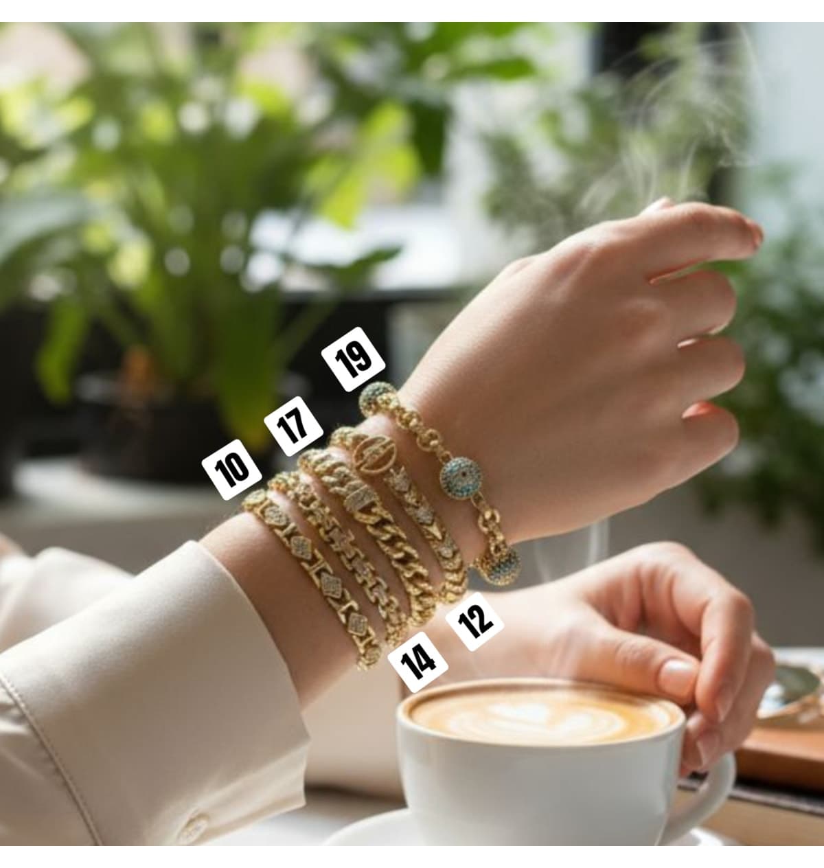 دستبند زنانه XUPING JEWELRY آبکاری طلای 14K مدل POKAK دستبند زنانه XUPING JEWELRY آبکاری طلای 14K مدل POKAK