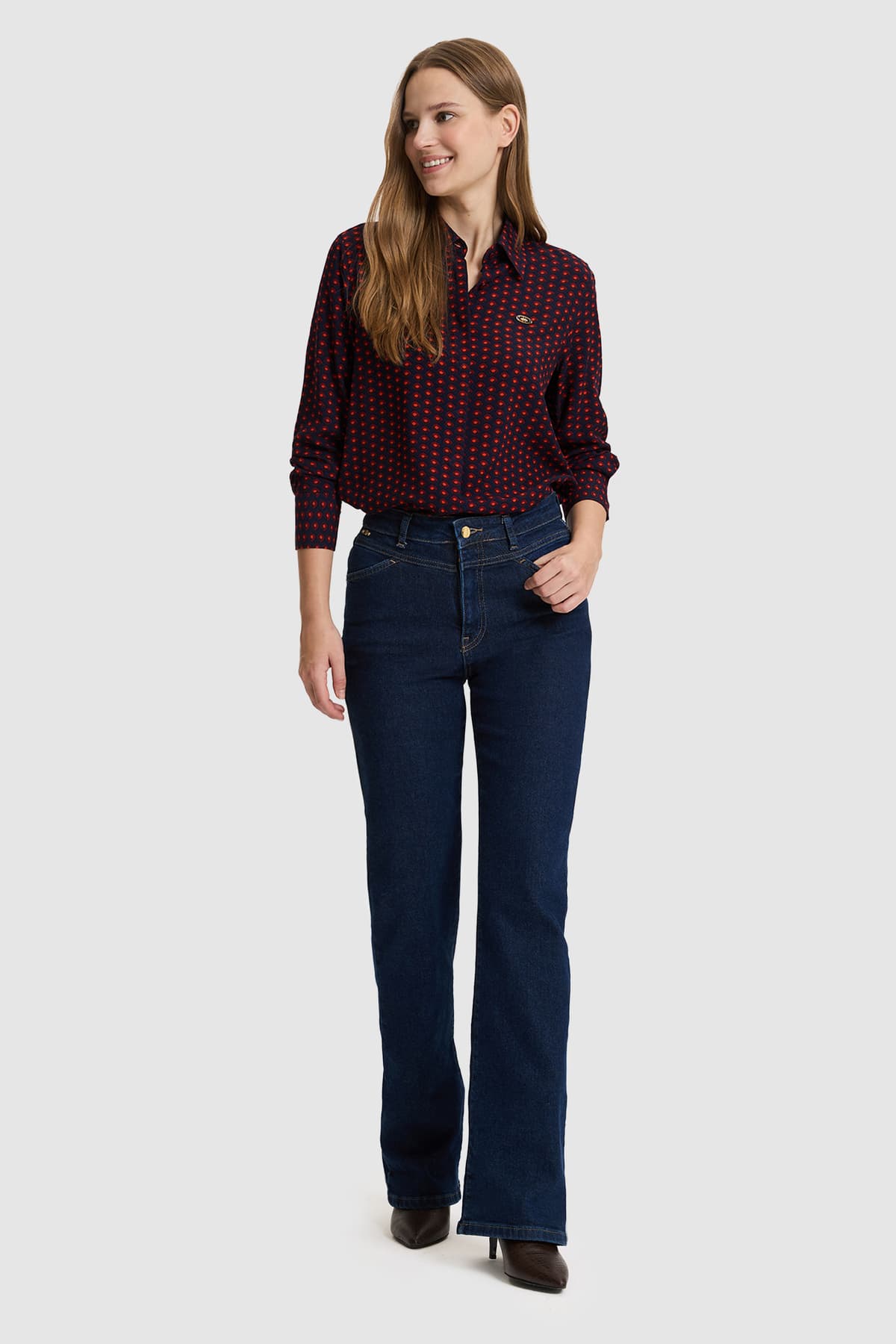 پیراهن زنانه U.S. Polo Assn. آستین بلند زرشکی مدل 50329493-VR014 پیراهن زنانه U.S. Polo Assn. آستین بلند زرشکی مدل 50329493-VR014