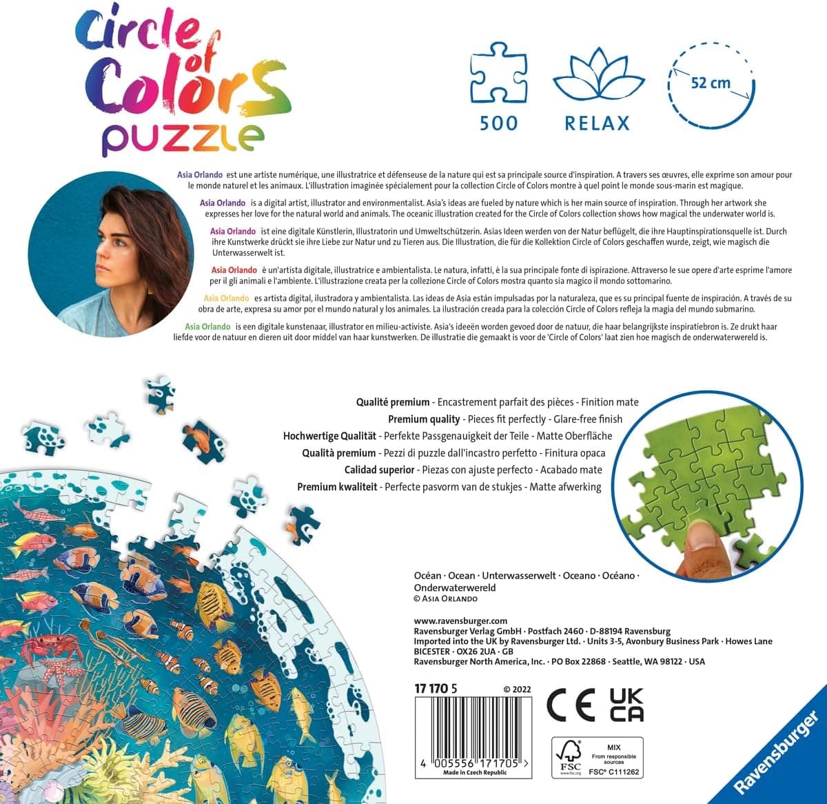 پازل 500 تکهای Ravensburger سری Oceans Circular مدل 17170-5 پازل 500 تکهای Ravensburger سری Oceans Circular مدل 17170-5