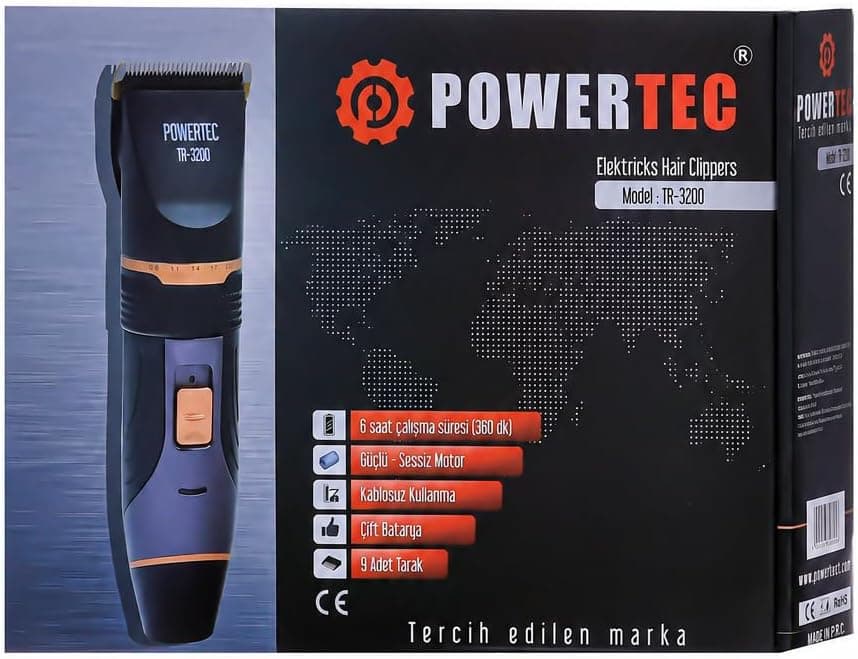ریشتراش مردانه Powertec مدل Tr-3200 کد 6935016800808 ریشتراش مردانه Powertec مدل Tr-3200 کد 6935016800808
