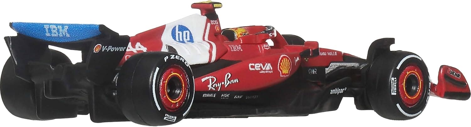 خودروهای مسابقهای اسباببازی Formula 1 Hot Wheels مدل Scuderia Ferrari HP، 2 عدد 1:64، Lewis Hamilton و Charles Leclerc خودروهای مسابقهای اسباببازی Formula 1 Hot Wheels مدل Scuderia Ferrari HP، 2 عدد 1:64، Lewis Hamilton و Charles Leclerc