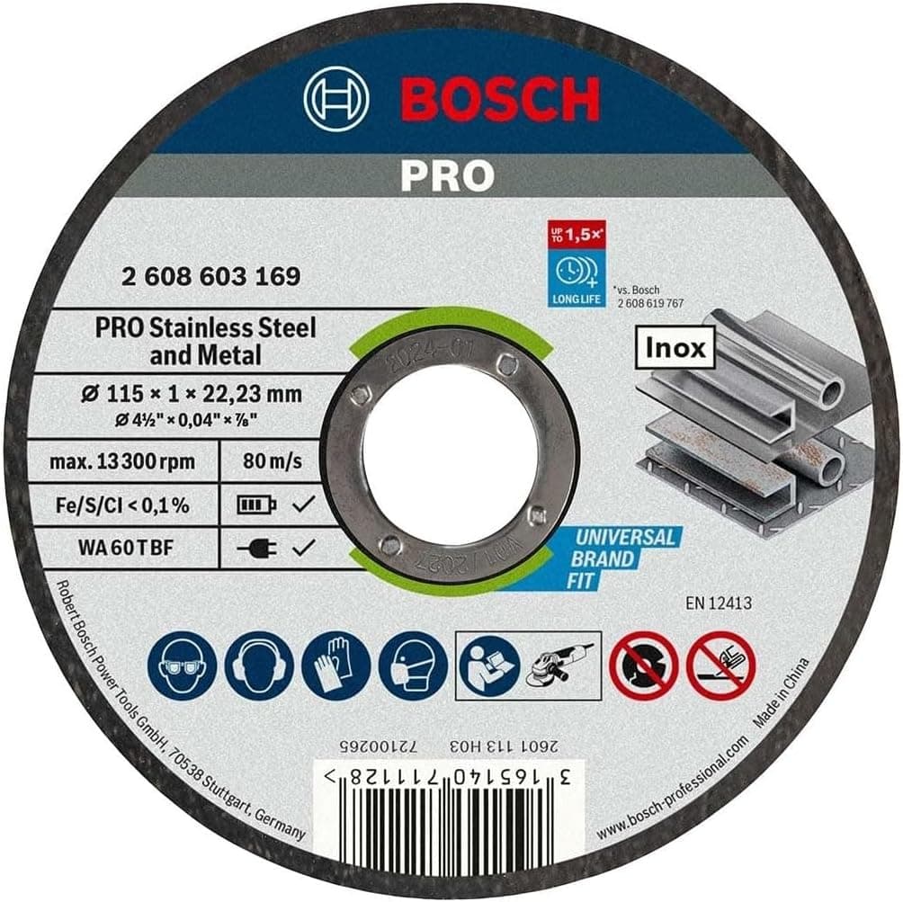 دیسک برش Bosch برای Inox سری Standard Rapido 115x1 مدل 2608603169 دیسک برش Bosch برای Inox سری Standard Rapido 115x1 مدل 2608603169