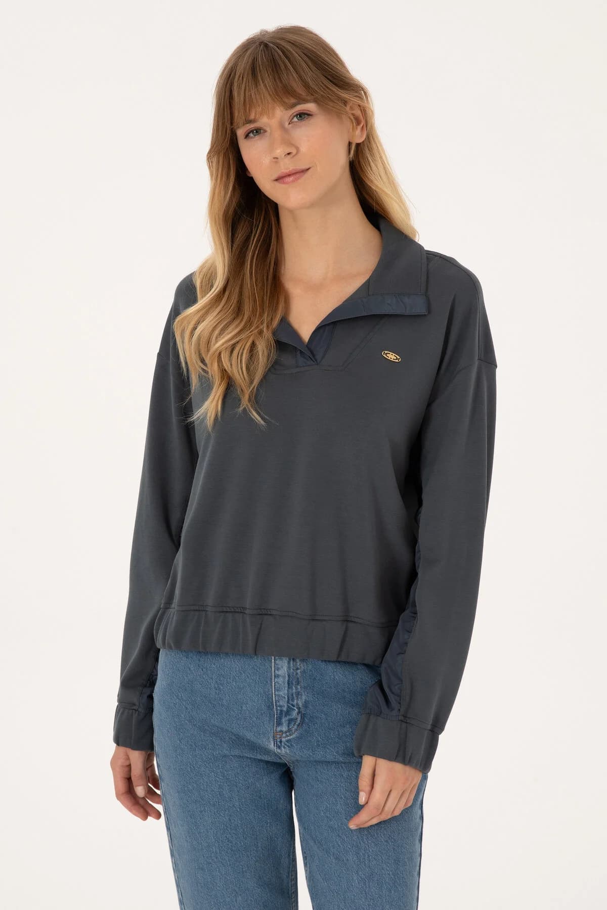 سویشرت زنانه U.S. Polo Assn. آنتراسیت یقه ایستاده مدل 50309429-VR006 سویشرت زنانه U.S. Polo Assn. آنتراسیت یقه ایستاده مدل 50309429-VR006