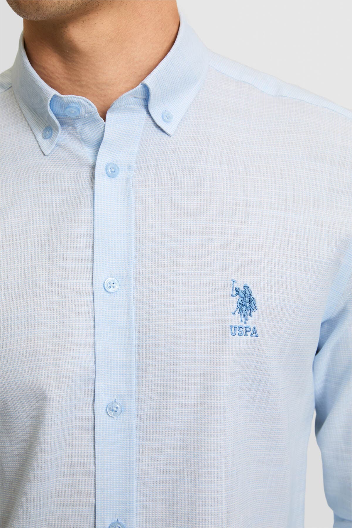 پیراهن مردانه U.S. Polo Assn. آستینبلند آبی روشن مدل 50324718-VR003 پیراهن مردانه U.S. Polo Assn. آستینبلند آبی روشن مدل 50324718-VR003