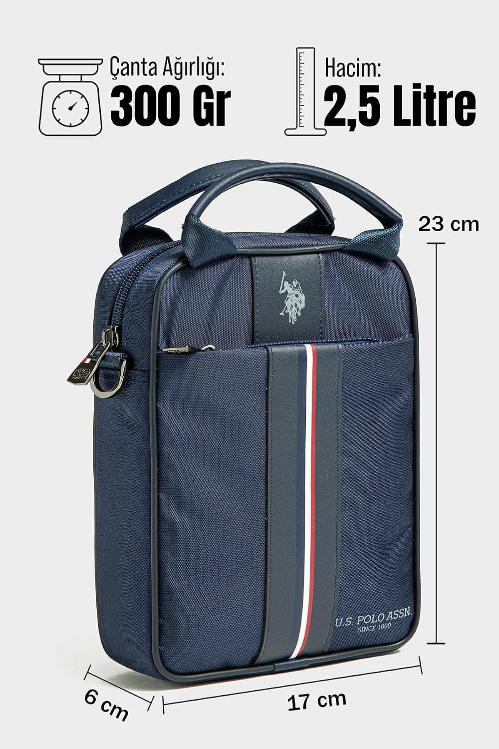 کیف پیامرسان مردانه U.S. POLO ASSN. سرمهای پارچهای با بند دوشی مدل 26059 کیف پیامرسان مردانه U.S. POLO ASSN. سرمهای پارچهای با بند دوشی مدل 26059