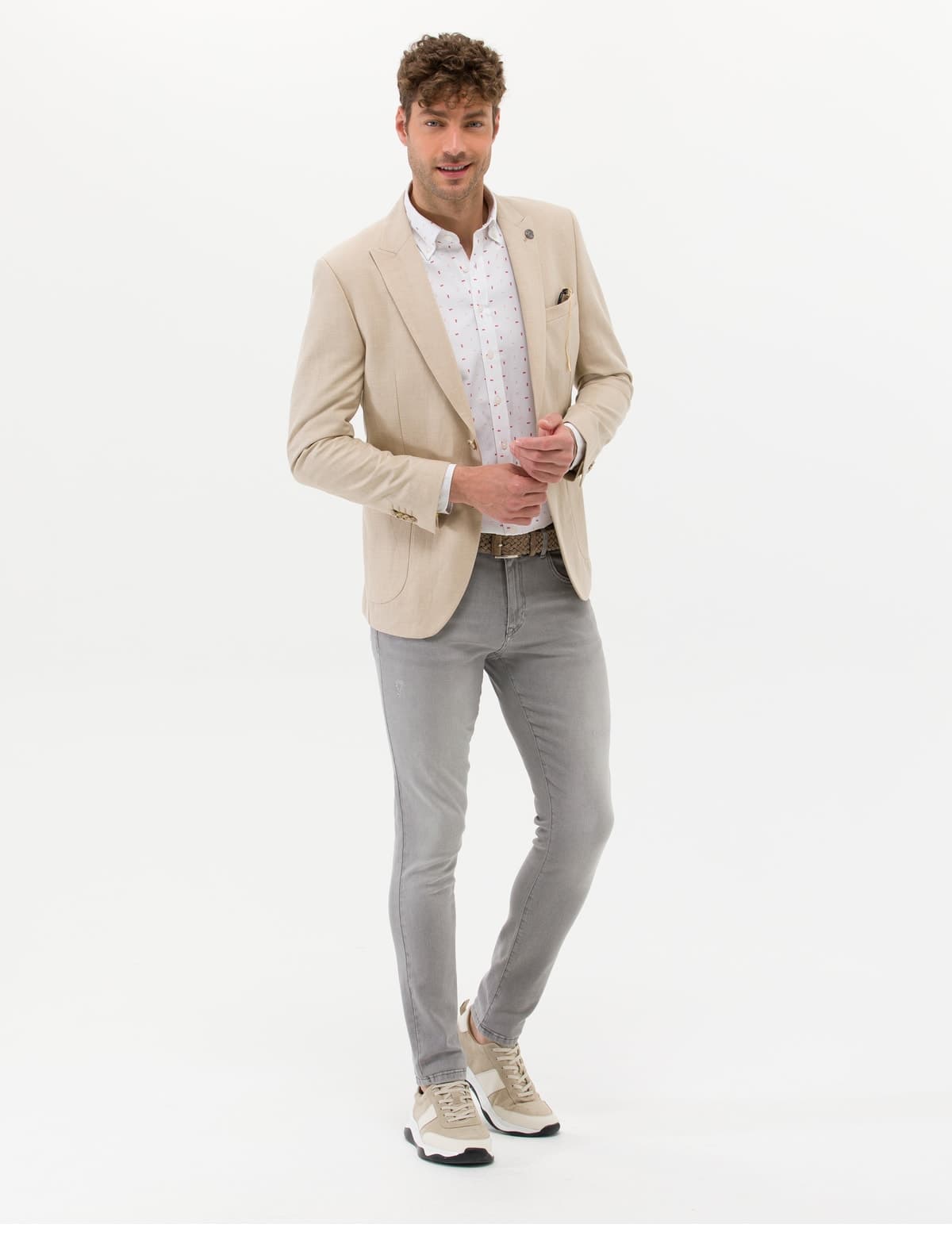 کت مردانه Pierre Cardin بژ Ex. Slim Fit کتان مخلوط مدل 50264886-VR011 کت مردانه Pierre Cardin بژ Ex. Slim Fit کتان مخلوط مدل 50264886-VR011