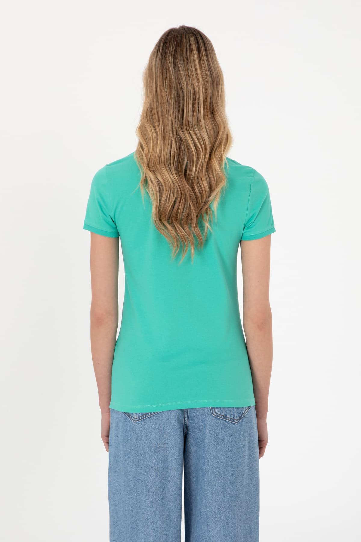 تیشرت زنانه U.S. Polo Assn. یقه پولو ساده سبز نعنایی مدل 50300896-VR090 تیشرت زنانه U.S. Polo Assn. یقه پولو ساده سبز نعنایی مدل 50300896-VR090