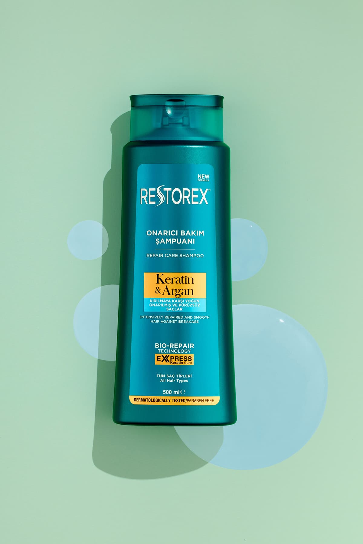 شامپو مراقبت و ترمیمکننده مو حاوی کراتین و آرگان Restorex 500ml شامپو مراقبت و ترمیمکننده مو حاوی کراتین و آرگان Restorex 500ml
