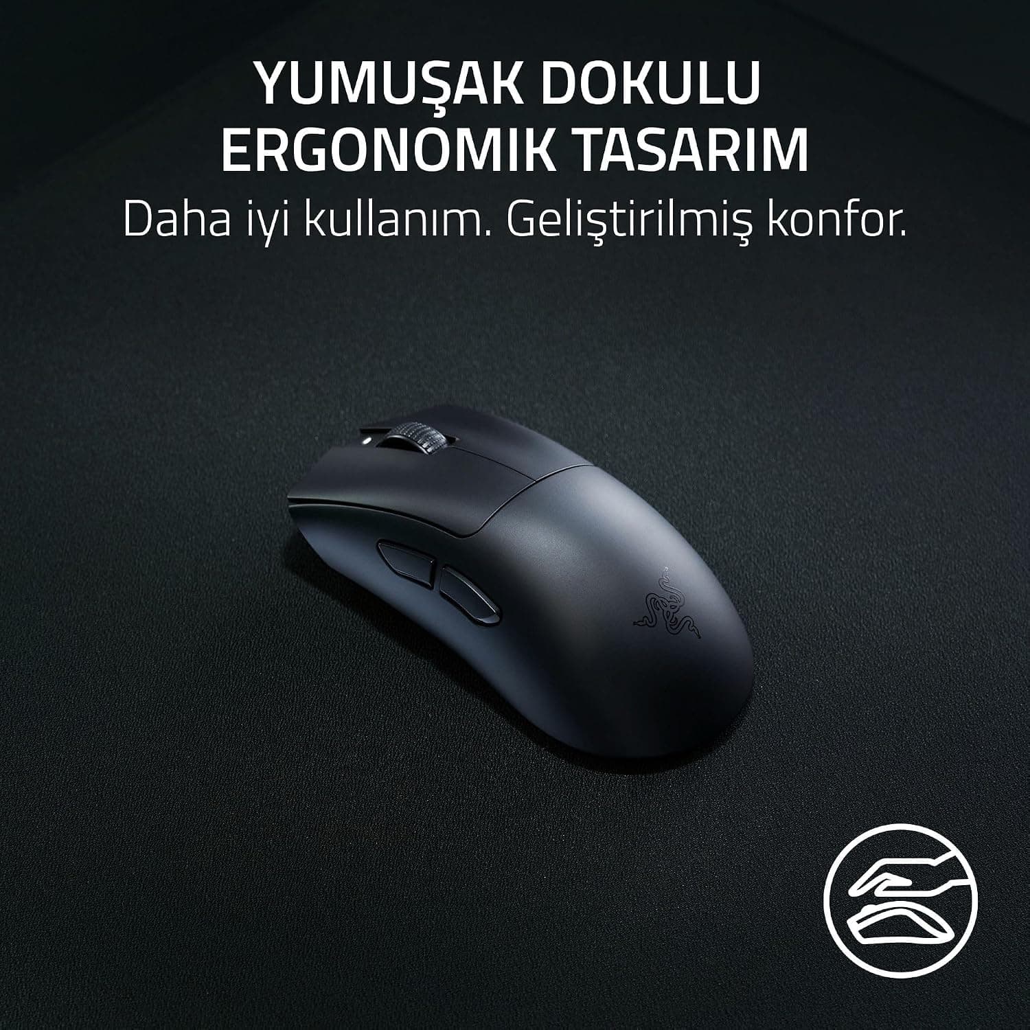ماوس گیمینگ بیسیم ارگونومیک Razer DeathAdder V3 HyperSpeed مشکی 55g با دقت 26K DPI ماوس گیمینگ بیسیم ارگونومیک Razer DeathAdder V3 HyperSpeed مشکی 55g با دقت 26K DPI