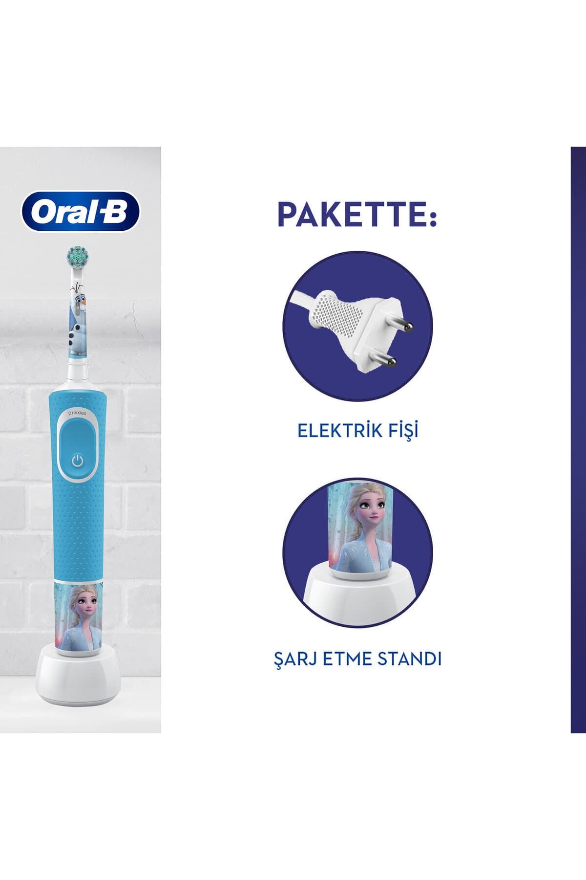 مسواک برقی شارژی کودک Oral-B با طرح Frozen مدل D100، 1 عدد مسواک برقی شارژی کودک Oral-B با طرح Frozen مدل D100، 1 عدد