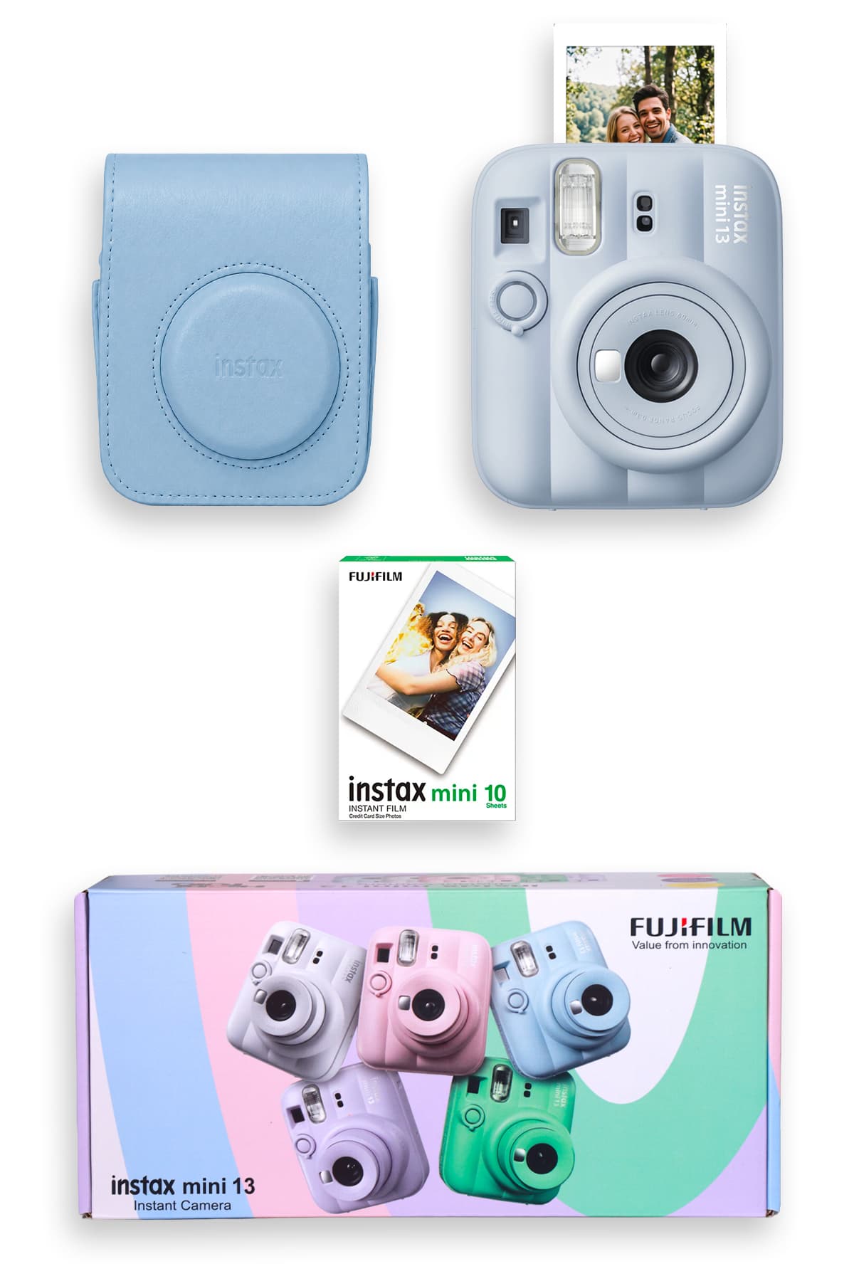 دوربین فوری Fujifilm Instax Mini 13 همراه کیف و فیلم 10 تایی Special Box دوربین فوری Fujifilm Instax Mini 13 همراه کیف و فیلم 10 تایی Special Box