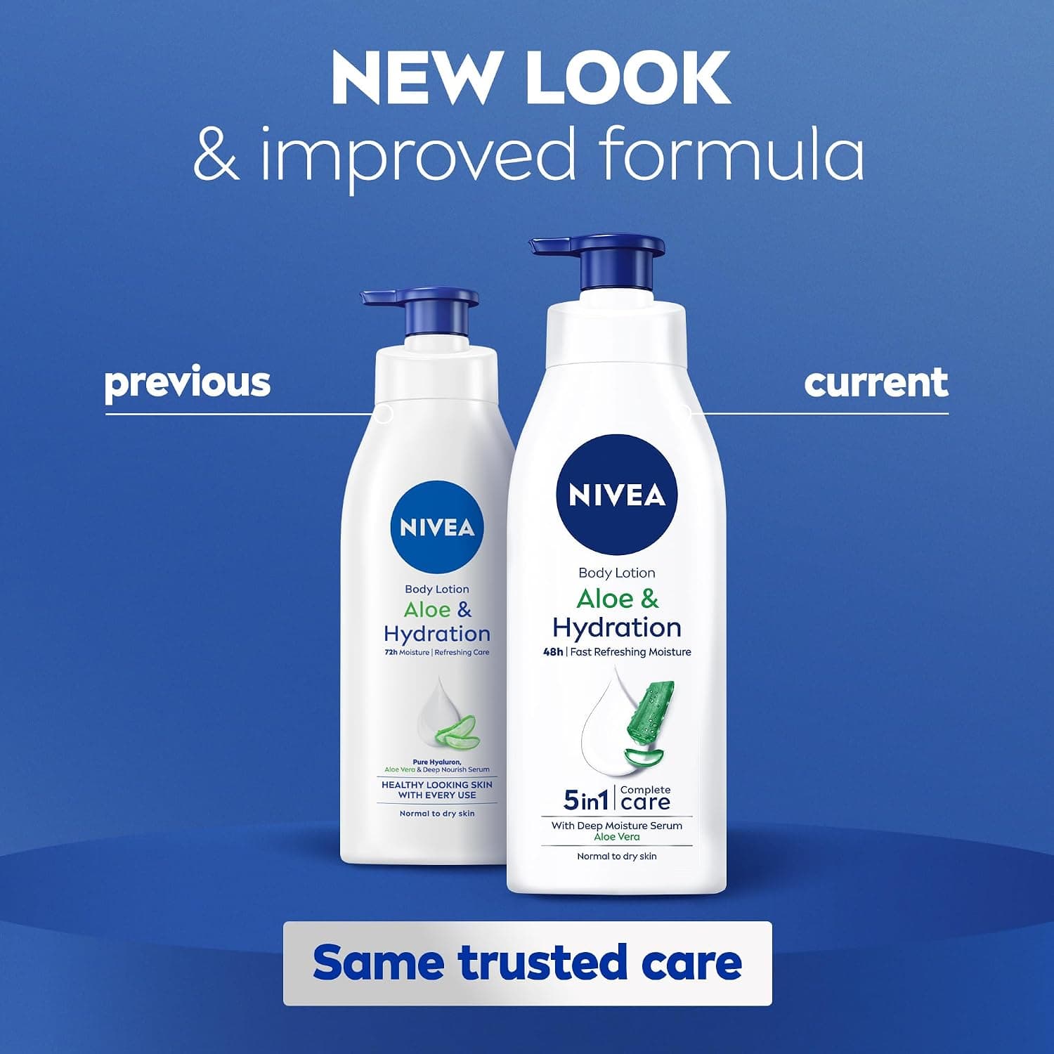 لوسیون بدن مناسب پوست معمولی تا خشک NIVEA با آلوئهورا و Hyaluron خالص 100%، رطوبترسانی 72 ساعته 2x400ml لوسیون بدن مناسب پوست معمولی تا خشک NIVEA با آلوئهورا و Hyaluron خالص 100%، رطوبترسانی 72 ساعته 2x400ml