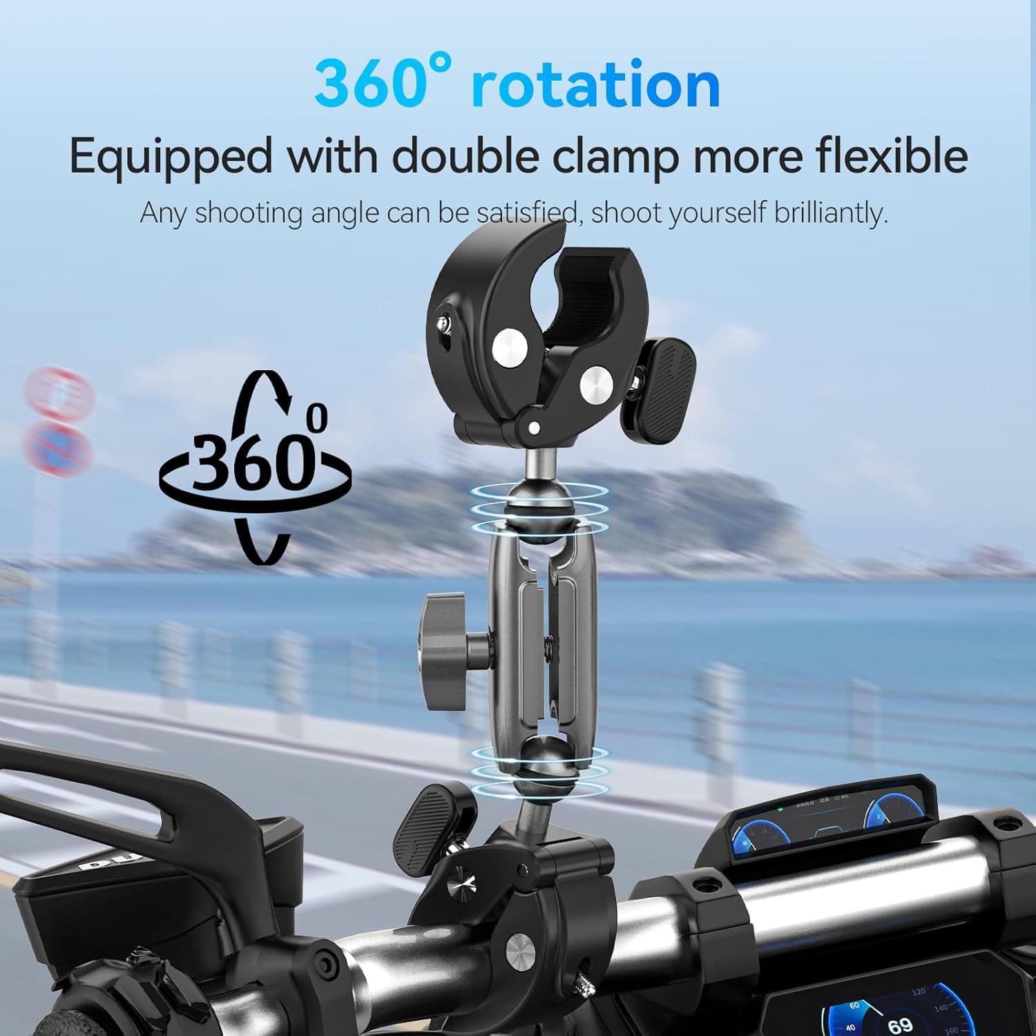 پایه نگهدارنده فرمان دوچرخه TELESIN مدل DUALL سازگار با GoPro Insta360 DJI پایه نگهدارنده فرمان دوچرخه TELESIN مدل DUALL سازگار با GoPro Insta360 DJI