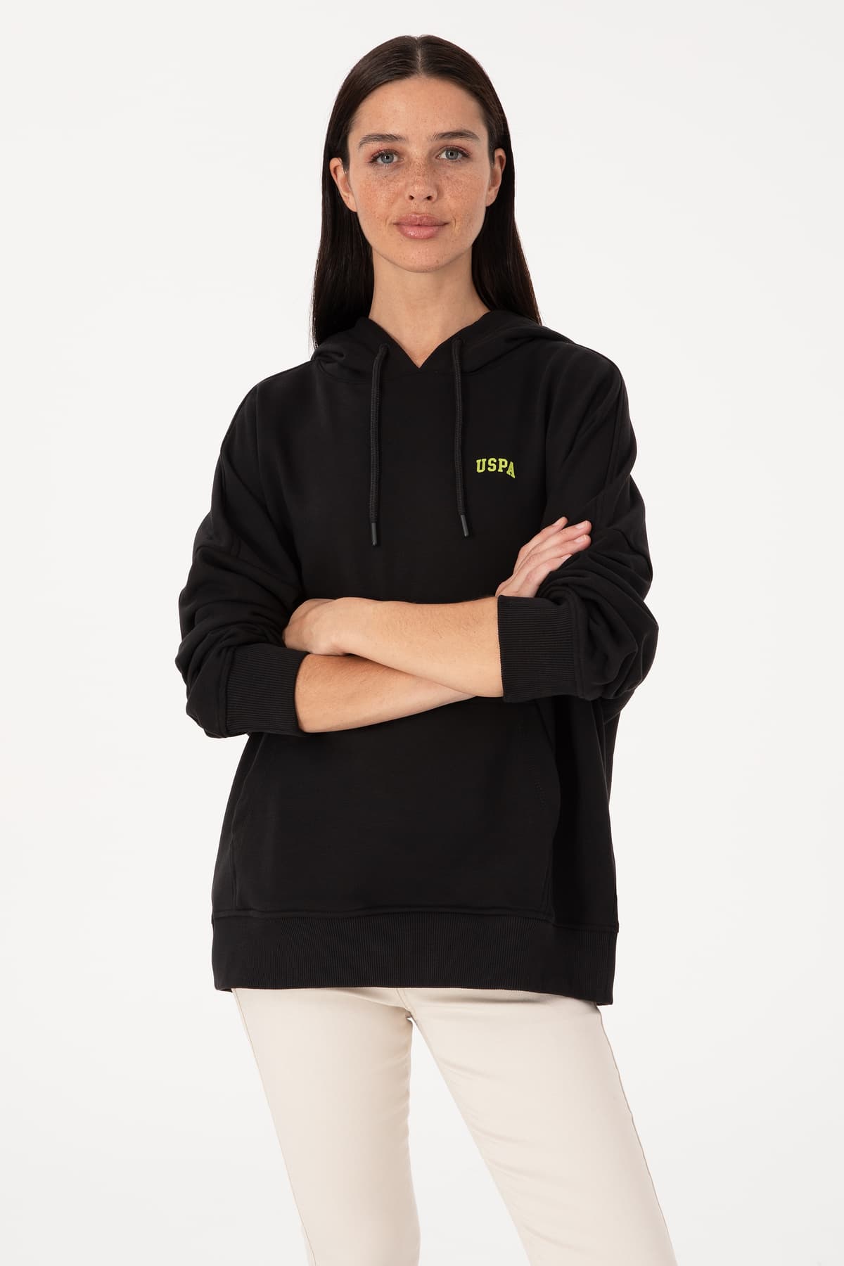 سوئیشرت زنانه U.S. Polo Assn. مشکی کلاهدار بیسیک مدل 50297324-VR046 سوئیشرت زنانه U.S. Polo Assn. مشکی کلاهدار بیسیک مدل 50297324-VR046