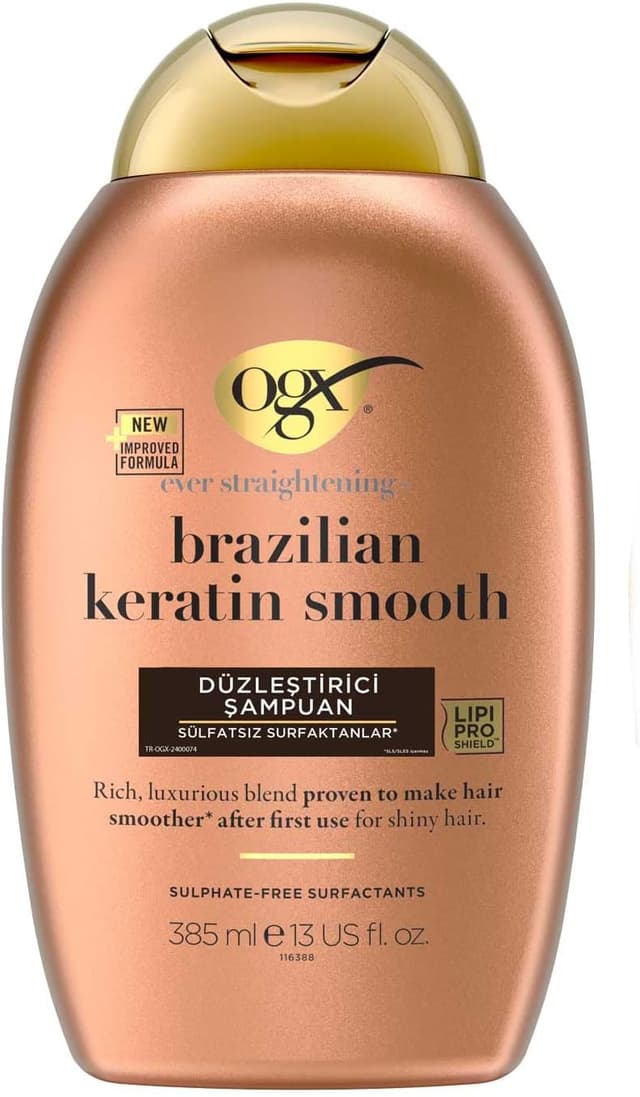 شامپو OGX Brazilian Keratin Smooth صافکننده بدون سولفات 385 ml شامپو OGX Brazilian Keratin Smooth صافکننده بدون سولفات 385 ml