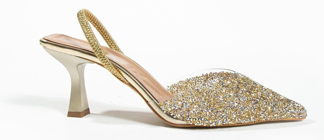 کفش پاشنهبلند زنانه DUXAL SHOES پشت باز با تزئینات خردهشیشه مدل London کفش پاشنهبلند زنانه DUXAL SHOES پشت باز با تزئینات خردهشیشه مدل London