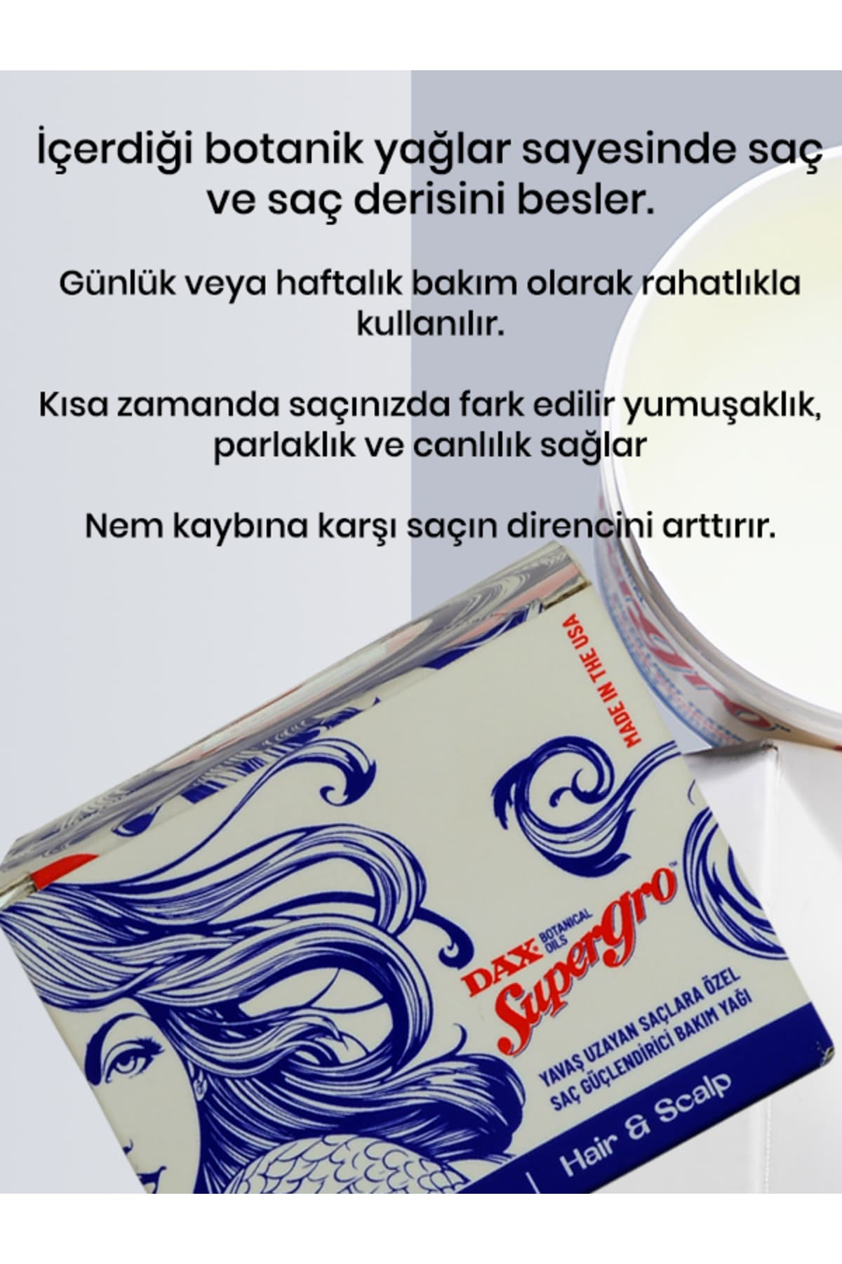 روغن مراقبت از مو برای موهای دیررشد Dax Supergro 198 gr روغن مراقبت از مو برای موهای دیررشد Dax Supergro 198 gr