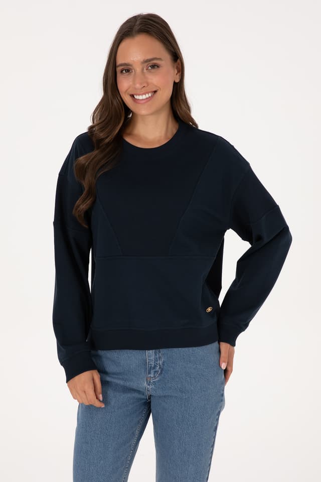 سوئیشرت زنانه U.S. Polo Assn. نخی یقه گرد سرمهای مدل 50314170-VR033 سوئیشرت زنانه U.S. Polo Assn. نخی یقه گرد سرمهای مدل 50314170-VR033