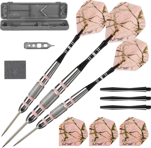 دارت نوک فولادی Fat Cat by GLD Products با طرح Realtree APC Pink Camo، کیف نگهداری و سفر، 23 Grams، مشکی دارت نوک فولادی Fat Cat by GLD Products با طرح Realtree APC Pink Camo، کیف نگهداری و سفر، 23 Grams، مشکی