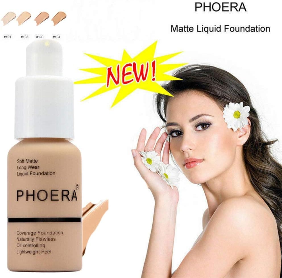 کرم پودر مایع Phoera پوشش کامل مات و کنترل چربی 30ml رنگ 104# Buff Beige کرم پودر مایع Phoera پوشش کامل مات و کنترل چربی 30ml رنگ 104# Buff Beige