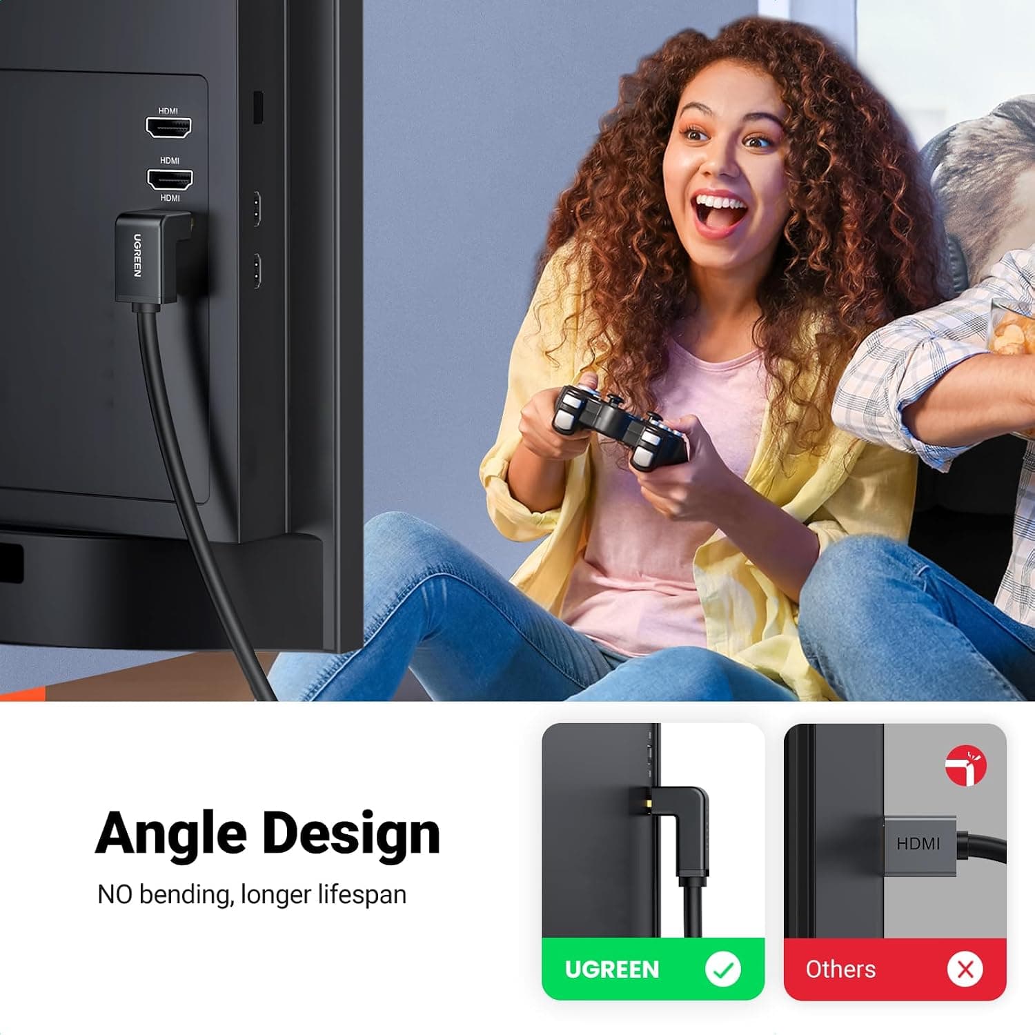 کابل HDMI UGREEN با زاویه ۹۰ درجه 4K@60Hz نسخه 2.0 طول 2M کابل HDMI UGREEN با زاویه ۹۰ درجه 4K@60Hz نسخه 2.0 طول 2M