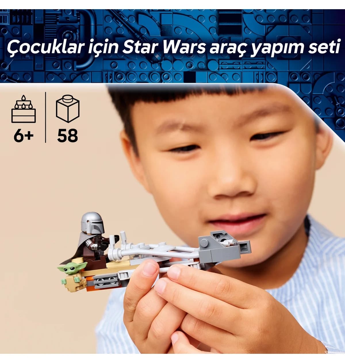 لگو Star Wars موتور Mandalorian و Grogu مدل 75436 ۵۸ قطعه لگو Star Wars موتور Mandalorian و Grogu مدل 75436 ۵۸ قطعه