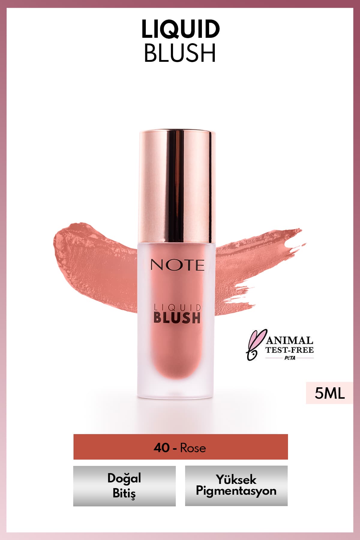 رژگونه مایع با اثر مرطوبکننده Note Cosmetics شماره 40 Rose رژگونه مایع با اثر مرطوبکننده Note Cosmetics شماره 40 Rose