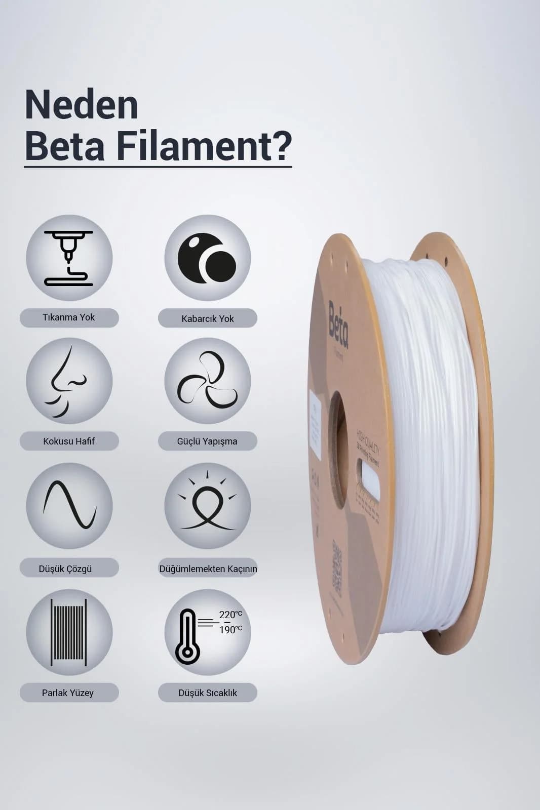 فیلامنت Beta Filament TPU 95A سفید فیلامنت Beta Filament TPU 95A سفید