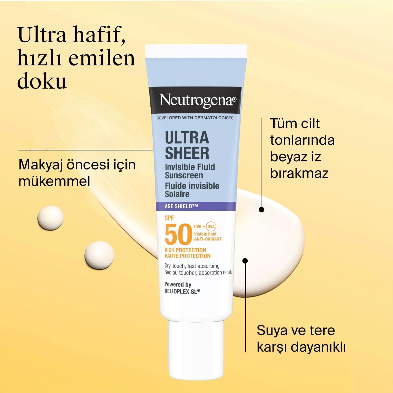 کرم ضد آفتاب صورت Neutrogena Ultra Sheer Age Shield Fluid SPF50 50 ml کرم ضد آفتاب صورت Neutrogena Ultra Sheer Age Shield Fluid SPF50 50 ml
