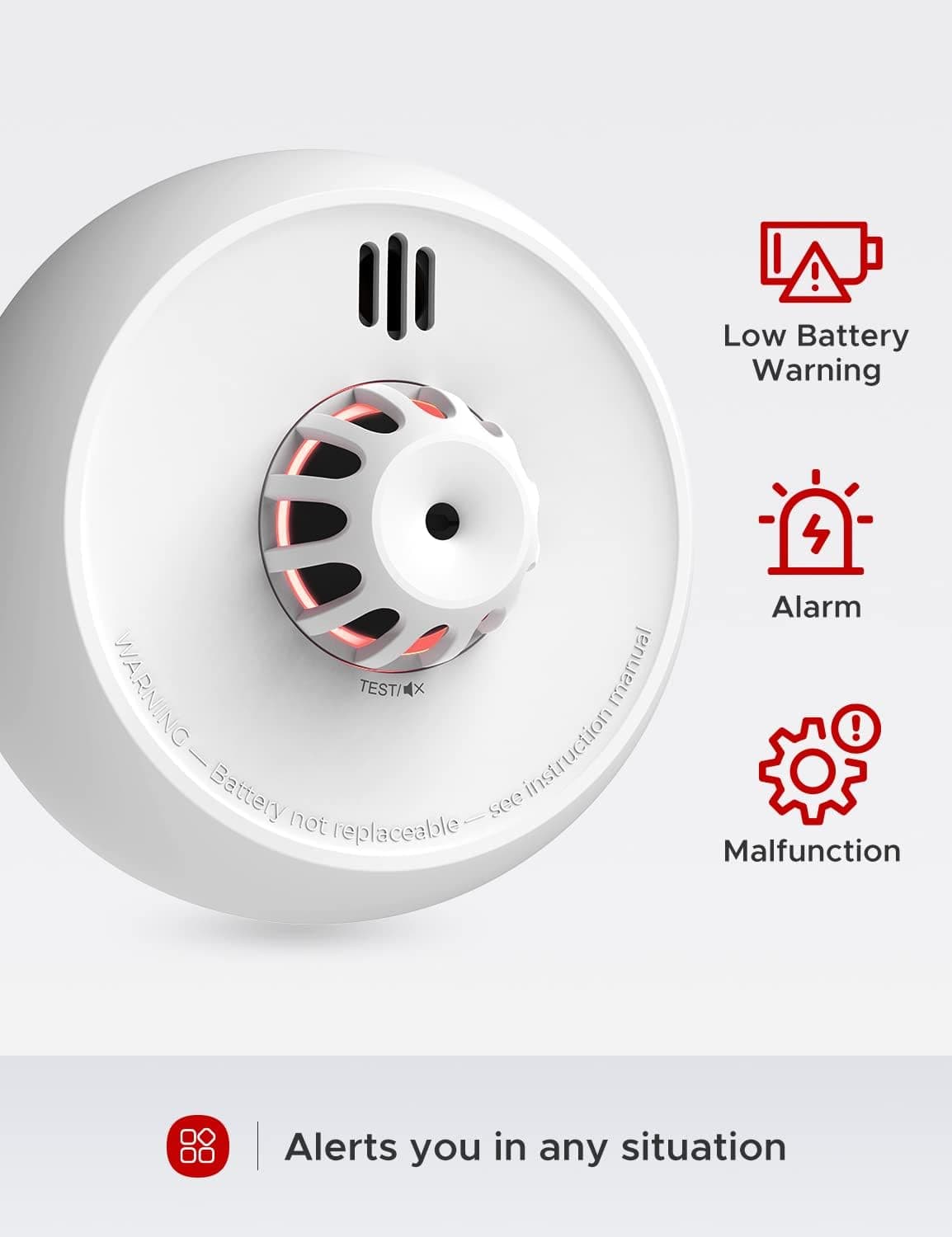 هشداردهنده حرارت Wi-Fi X-Sense با باتری مهرومومشده ۷ ساله مدل XH02-M، 1-Pack هشداردهنده حرارت Wi-Fi X-Sense با باتری مهرومومشده ۷ ساله مدل XH02-M، 1-Pack