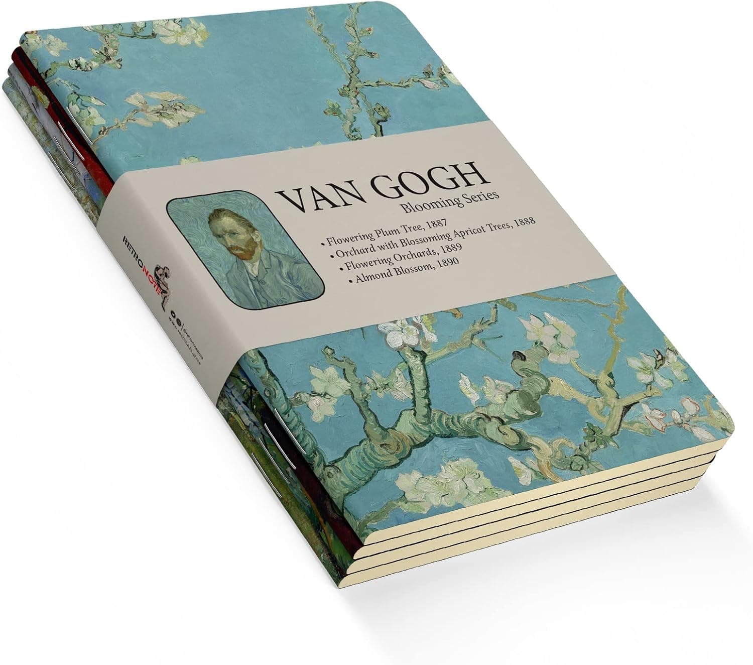 مجموعه 4 عددی دفتر یادداشت Retronote Van Gogh از سری Blooming Series بدون خط، 64 صفحه، 10.5x14 cm مجموعه 4 عددی دفتر یادداشت Retronote Van Gogh از سری Blooming Series بدون خط، 64 صفحه، 10.5x14 cm