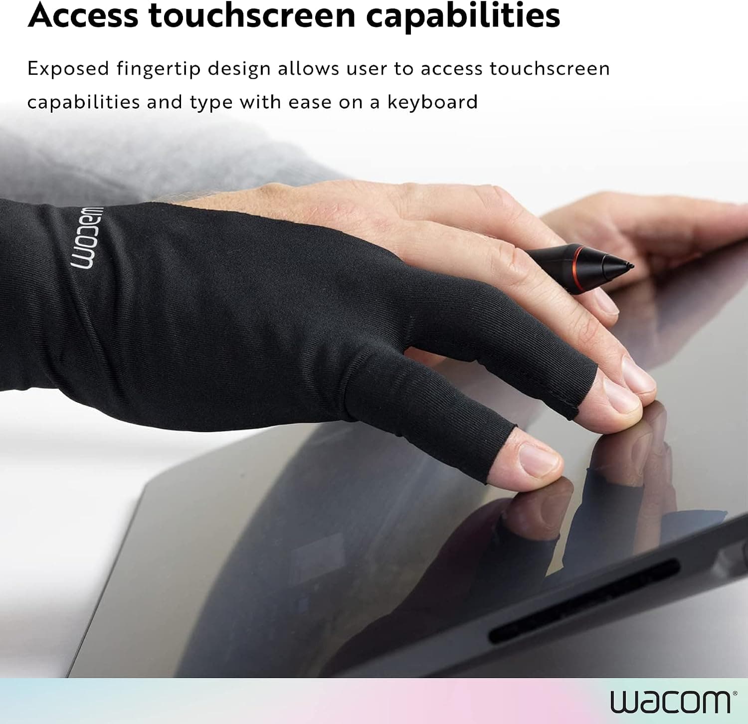دستکش Wacom دو انگشتی طراحی تبلت نمایشگر قلمی ۹۰٪ بازیافتی ۳ عددی مشکی دستکش Wacom دو انگشتی طراحی تبلت نمایشگر قلمی ۹۰٪ بازیافتی ۳ عددی مشکی