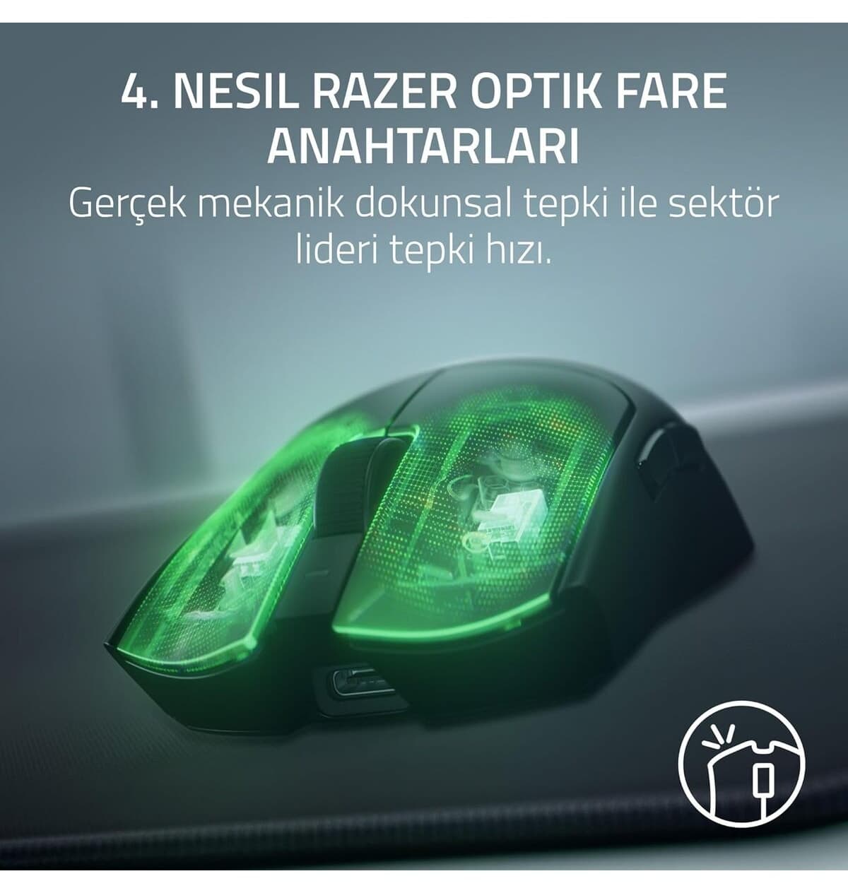 ماوس گیمینگ RAZER Viper V4 Pro بیسیم 49g 8K Hz مشکی مدل RZ01-05630200-R3G1 ماوس گیمینگ RAZER Viper V4 Pro بیسیم 49g 8K Hz مشکی مدل RZ01-05630200-R3G1