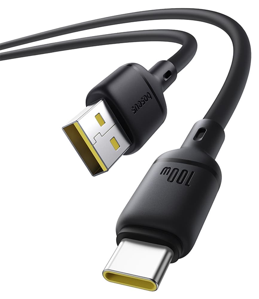 کابل داده Baseus Silky فوق سریع USB-A to USB-C 3A 2m مشکی کابل داده Baseus Silky فوق سریع USB-A to USB-C 3A 2m مشکی