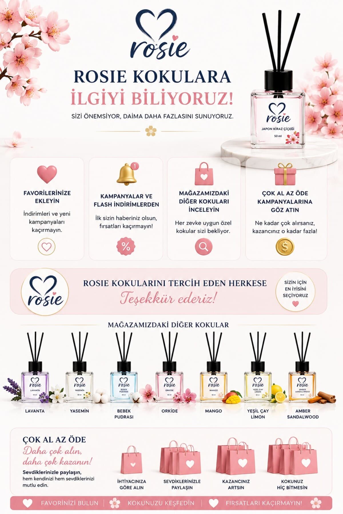 دیفیوزر عطر اتاق Rosie با رایحه شکوفه گیلاس ژاپنی و چوب رید دیفیوزر عطر اتاق Rosie با رایحه شکوفه گیلاس ژاپنی و چوب رید