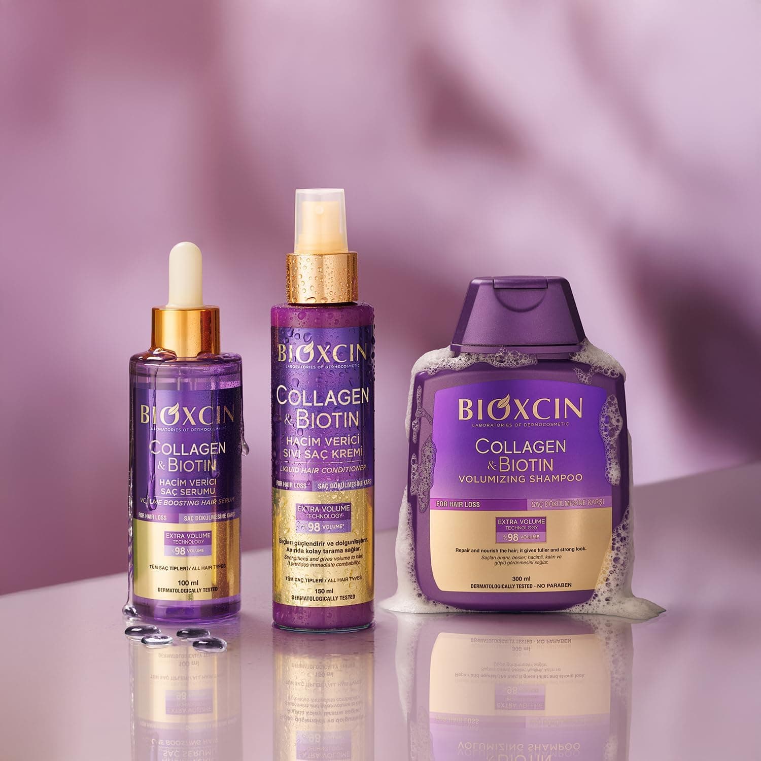 شامپو حجمدهنده Bioxcin Collagen & Biotin برای موهای نازک و بیحجم 3×300ml شامپو حجمدهنده Bioxcin Collagen & Biotin برای موهای نازک و بیحجم 3×300ml