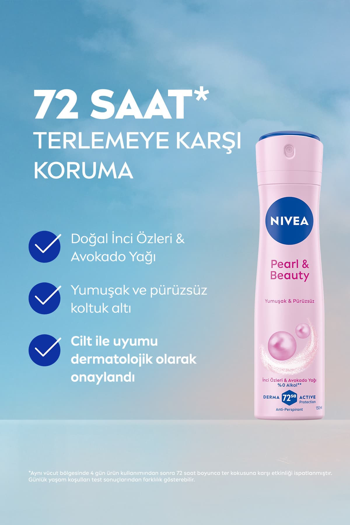 دئودورانت اسپری زنانه NIVEA Pearl&Beauty 150ml، ضدتعریق 72 ساعته، بدون الکل، با رایحه گلدار دئودورانت اسپری زنانه NIVEA Pearl&Beauty 150ml، ضدتعریق 72 ساعته، بدون الکل، با رایحه گلدار