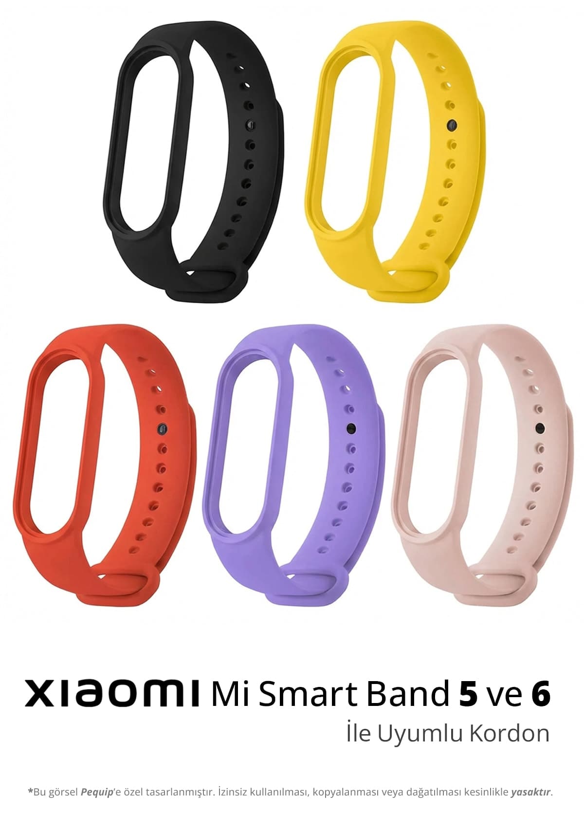 بند سیلیکونی CONOCER سازگار با Mi Band 5 و 6 ست 5 تایی بند سیلیکونی CONOCER سازگار با Mi Band 5 و 6 ست 5 تایی