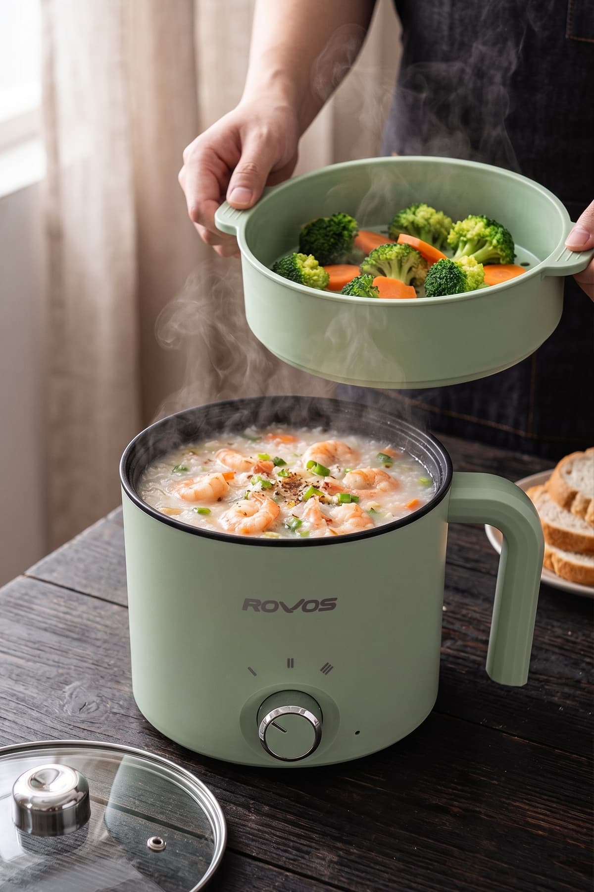 دستگاه پختوپز برقی چندکاره Pikas Rovos با قابلیت بخارپز و پخت در روغن مدل RV-5100 دستگاه پختوپز برقی چندکاره Pikas Rovos با قابلیت بخارپز و پخت در روغن مدل RV-5100