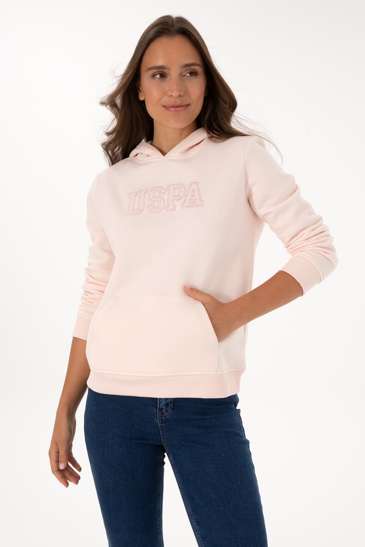 سوئیشرت زنانه U.S. Polo Assn. صورتی روشن شاردون با کلاه مدل 50313566-VR078 سوئیشرت زنانه U.S. Polo Assn. صورتی روشن شاردون با کلاه مدل 50313566-VR078