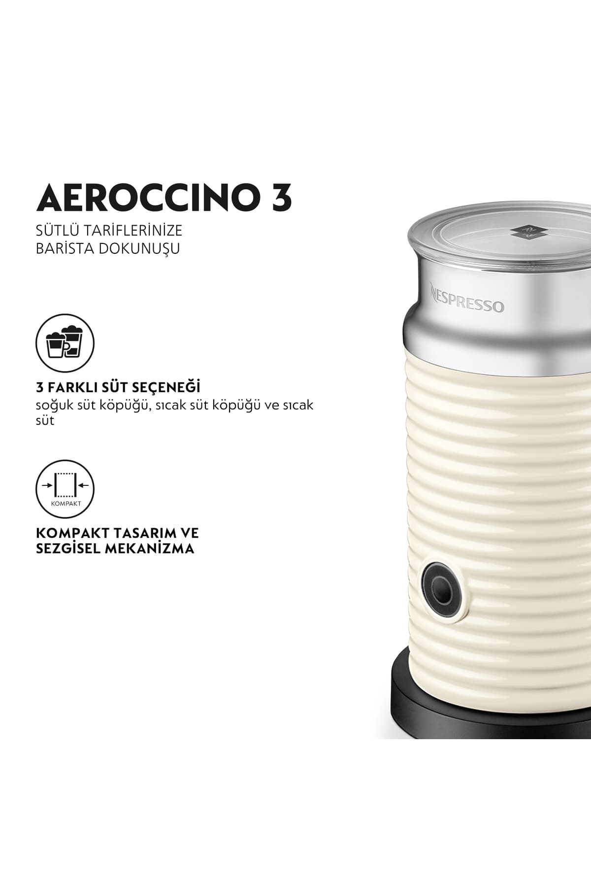 کفساز شیر Nespresso سفید مدل Aeroccino 3 کفساز شیر Nespresso سفید مدل Aeroccino 3