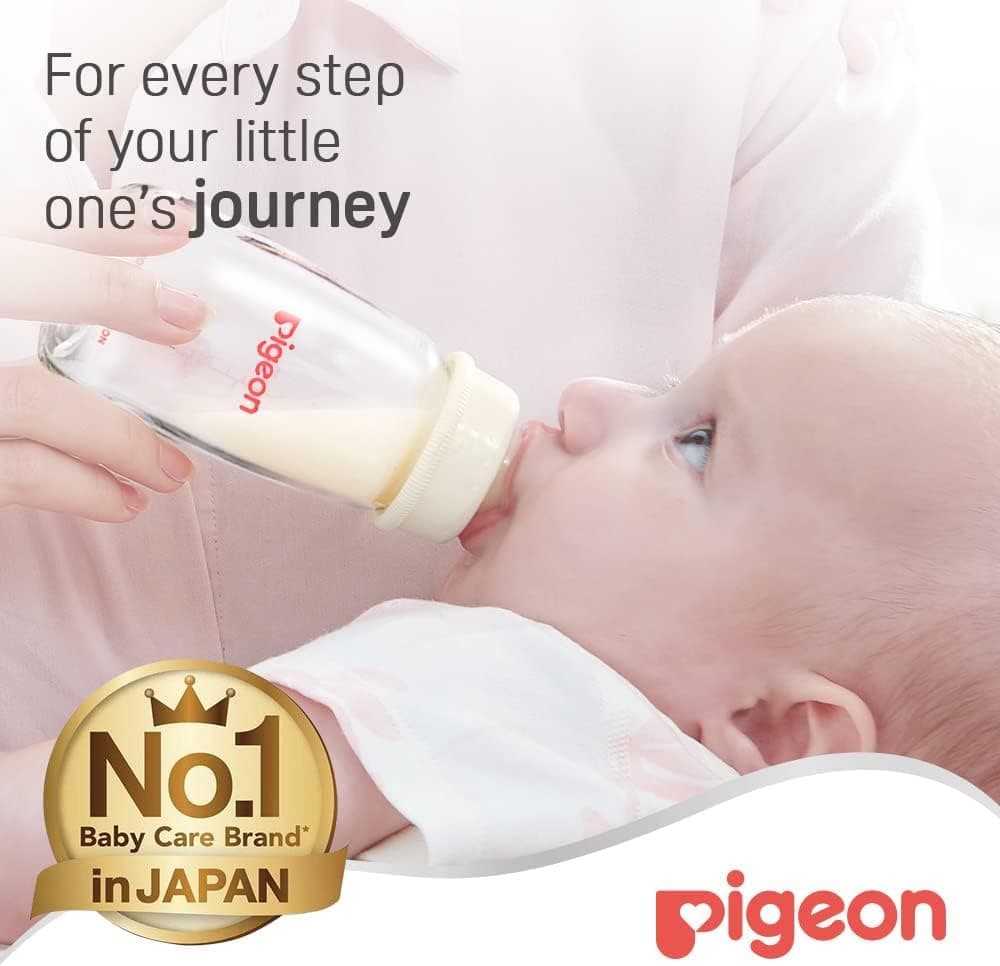 شیشه شیر Pigeon گردن باریک ضد کولیک با سرشیر سیلیکونی نرم 120ml شیشه شیر Pigeon گردن باریک ضد کولیک با سرشیر سیلیکونی نرم 120ml