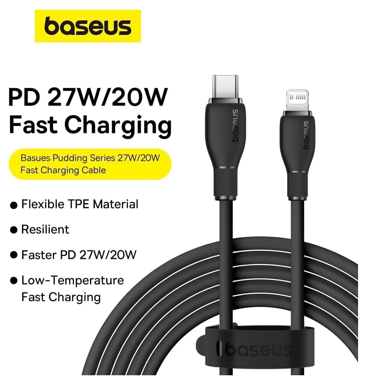 کابل شارژ و انتقال داده Baseus سری Pudding 20W سازگار با iPhone 14 13 12 11 X 7 8 کابل شارژ و انتقال داده Baseus سری Pudding 20W سازگار با iPhone 14 13 12 11 X 7 8