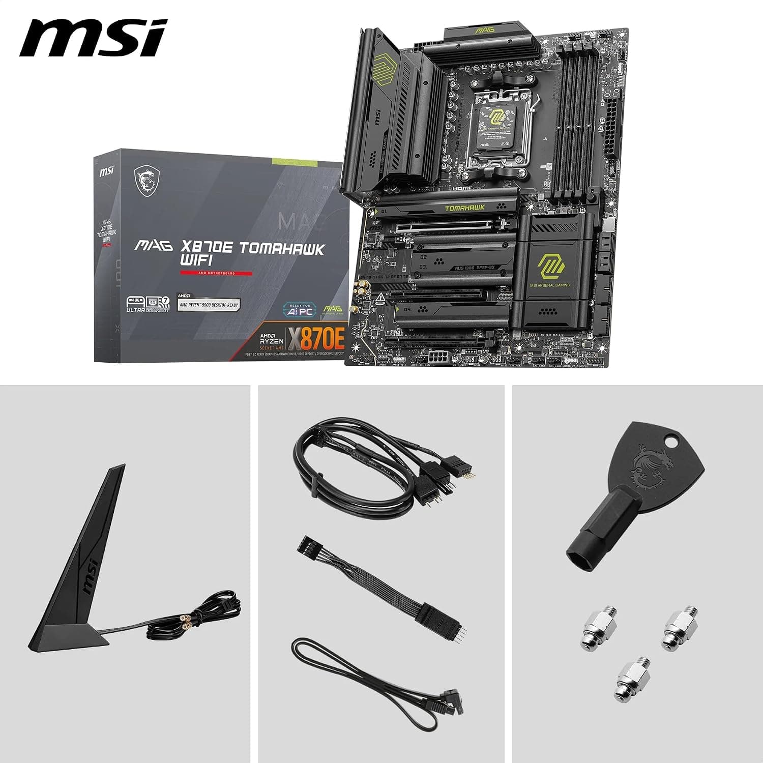 مادربرد MSI ATX سوکت AM5 مدل MAG X870E TOMAHAWK WIFI مادربرد MSI ATX سوکت AM5 مدل MAG X870E TOMAHAWK WIFI